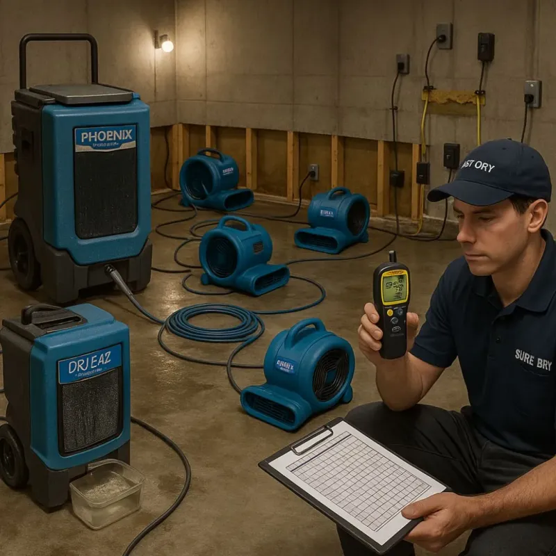 Structural Drying and Dehumidification process in Gold Camp, AZ